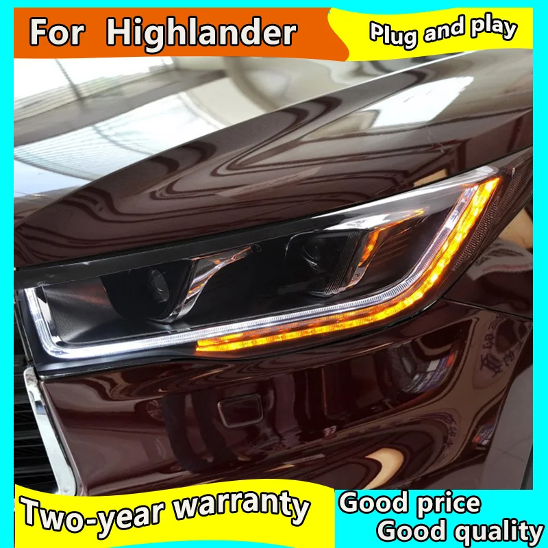 Автомобильный Стайлинг для Toyota 2015 2017 фара Highlander светодиодный фар Светодиодный