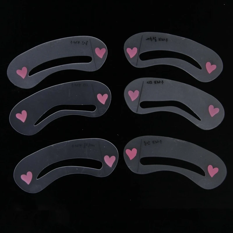 6 шт. трафаретов для бровей шаблон ухода/придания формы инструмент