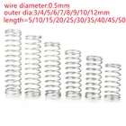 10-20 шт.лот 0,5 мм нержавеющая сталь микро маленькая компрессионная пружина OD 3 мм4 мм5 мм6 мм7 мм8 мм9 мм10 мм12 мм Длина от 5 мм до 50 мм