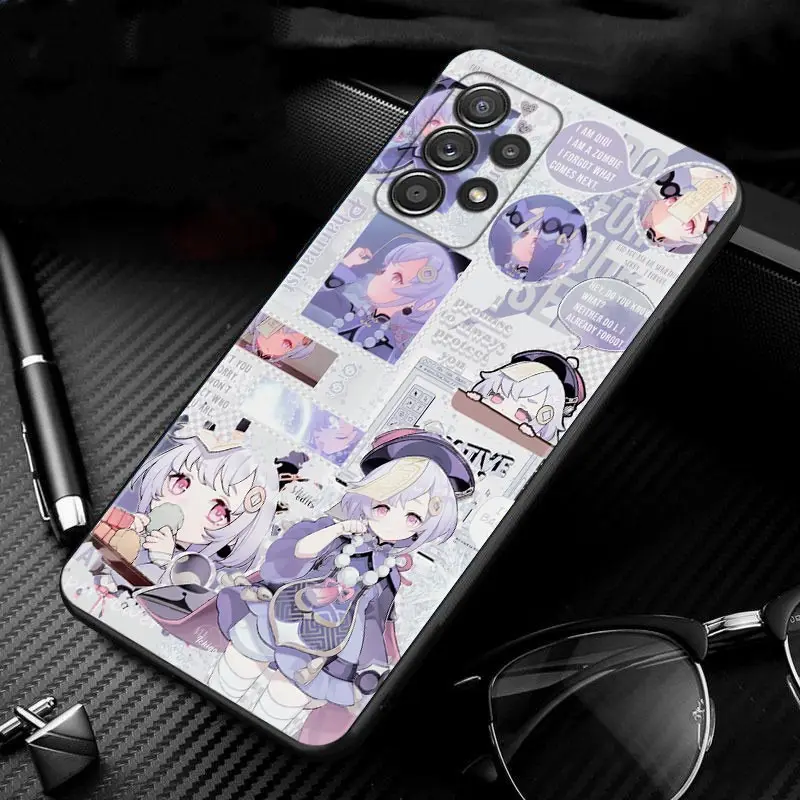 For Samsung Galaxy A51 A71 A41 A31 A11 A01 A72 A52 A42 A32 A22 A21s A02s A12 A02 Silicone Case Black Shell Genshin Impact Anime