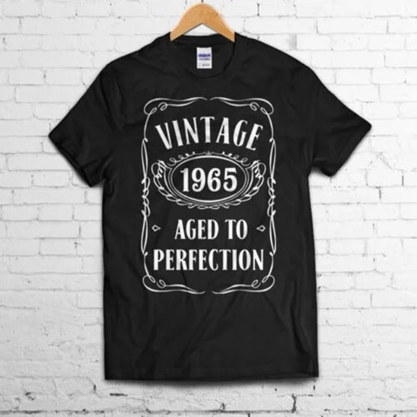 

VINTAGE 1965 Birthday 50th T-SHIRT AGED TO PERFECTION Gift Present