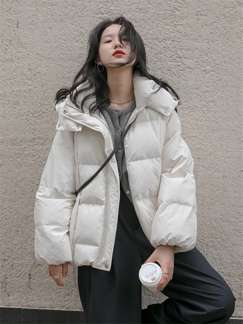 

LMQ NEW 2020 Winter Women Fashion Short Jacket Cotton Padded Parkas Thick Warm Zipper Hooded Basic Outwear Streetwear Coats