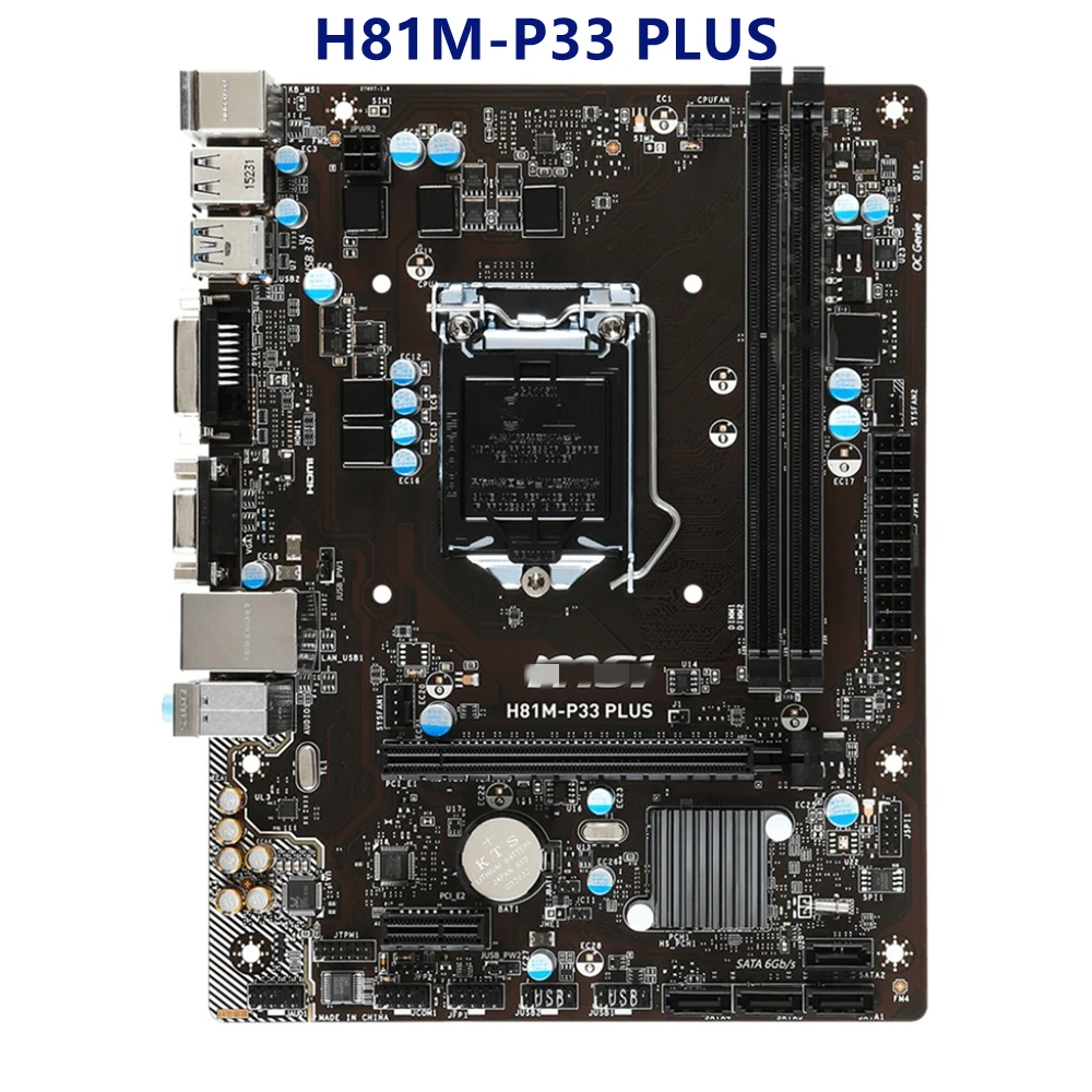 Для материнской платы MSI H81M-P33 PLUS LGA 1150 DDR3 Intel H81 H81M десктопная материнская плата SATA