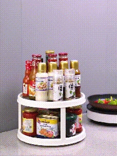 Вращающийся настольный кухонный лоток для хранения, Многофункциональный пластиковый круглый шкаф для хранения специй, бутылка для ванной, косметическая стойка для макияжа