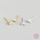 Серьги-гвоздики женские из серебра 925 пробы, инкрустированные кристаллами