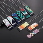 Японское аниме Kimetsu No Yaiba Tanjirou стильные акриловые серьги ожерелье подвеска периферийные аксессуары косплей