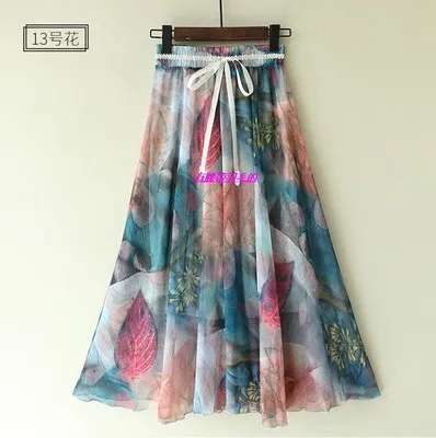 Style thirty one Шифоновые богемные юбки женские летние вечерние Харадзюку винтажные модные цветочные этнические богемные длинные юбки макси пляжная одежда - Цвет: Style thirty one
