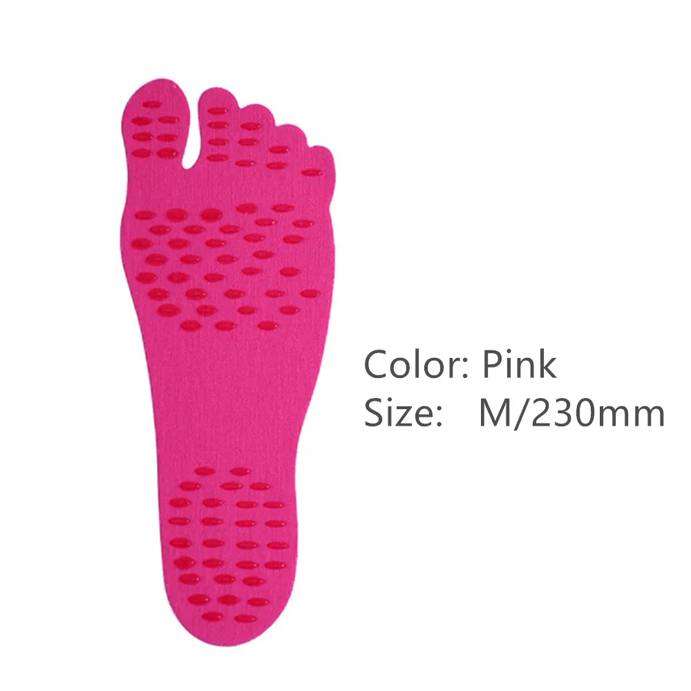 Pink M 230mm Наклейки для ног теплозащитные Водонепроницаемый; нескользящая обувь; наклейки для пляжа бассейн игры Невидимый Клей средства ухода за кожей стоп с защитой от проколов - Цвет: Pink M 230mm
