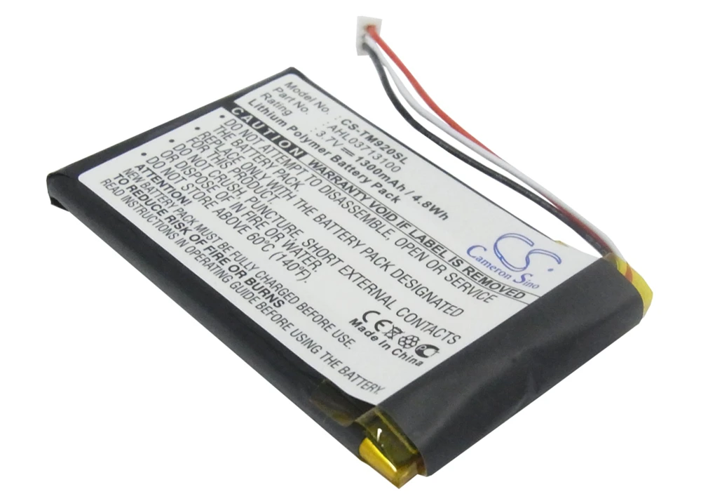 Аккумулятор Cameron Sino 1300 мАч для TomTom 340S LIVE XL Go 920 920T XL330 One 340 AHL03713100 |