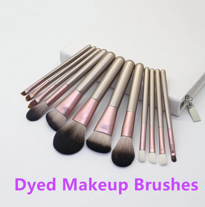 

Face Makeup Brushes Set Dyed Comestic face contour Blender fluffy Make up Eyebrow Brushes Kit goat hair Pinceau Makeup skincare