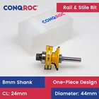 8 мм хвостовик цельный Реверсивный Stile и рельсовый фрезерный бит 44 мм D X 24 мм CL X 82 OL оконные двери делая совместный Фрезерный резак