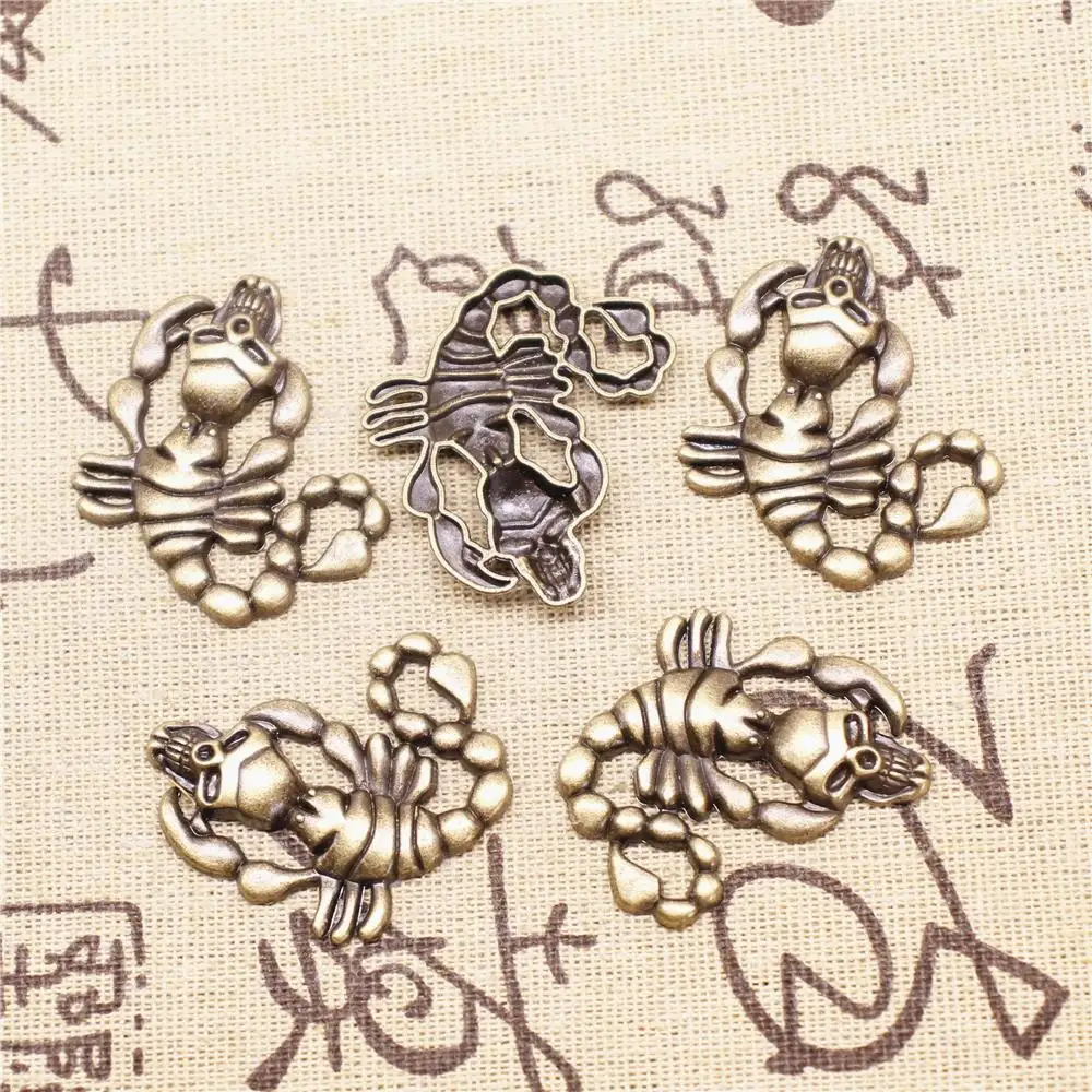 

Supplies for jewelry making 5pcs 37x33mm antique bronze color Scorpion Skeleton charms