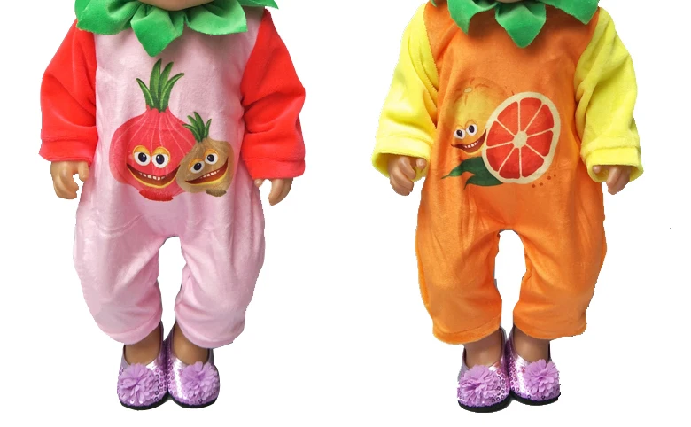 43 см Детская кукла одежда с мехом из мультфильма милый фруктовый комбинезон для 18