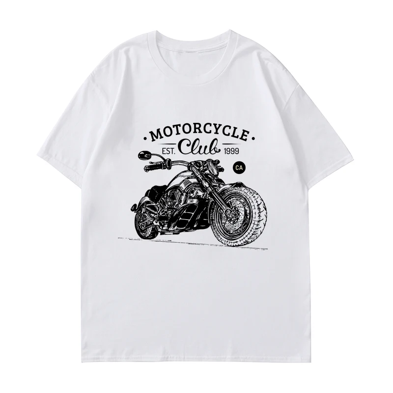 

Classical Motorcycle Graphic Mens T-Shirts Short Sleeve Cotton O-Neck Tee Shirts Loose Street Motor Bicycle Motorbike Clothes