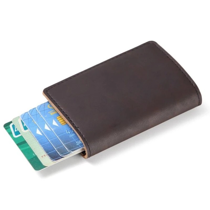 Винтажный многофункциональный мужской бумажник из алюминиевого сплава с RFID