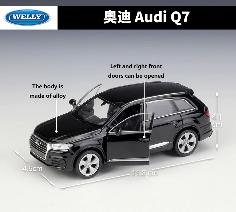WELLY литой автомобиль 1:36 Масштаб моделирование Audi Q3/Audi Q7 внедорожник откатная