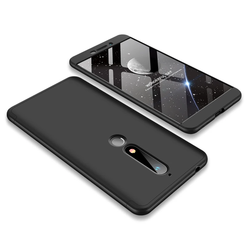 5 Для Nokia 6,1 TA 1043 чехол цветной 360 градусов защищенный полный корпус матовый чехол для Nokia 6 TA-1043 с защитным стеклом - Цвет: 5