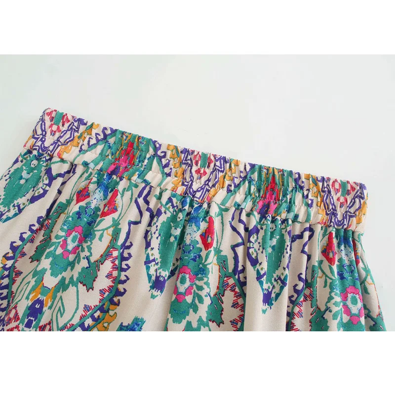 

VUWWYV Za Print High Waist Shorts Women Summer Bermuda Shorts Woman Fashion Home Short Pants Women Casual Shorts for Girls 2021