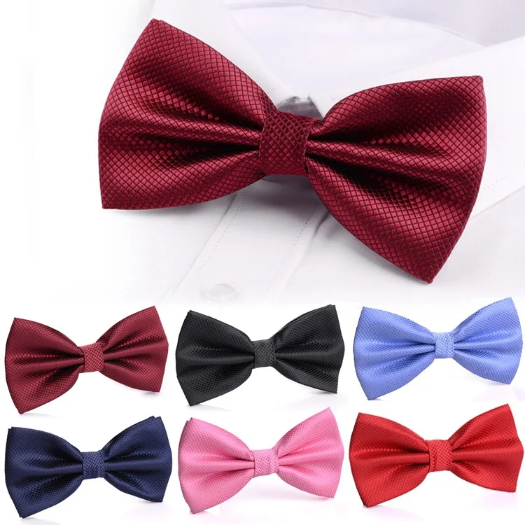 

Hot Selling Plaid Bowties Groom Mens Solid Fashion Cravat For Men Butterfly Gravata Male Marriage Wedding Party Bow Ties