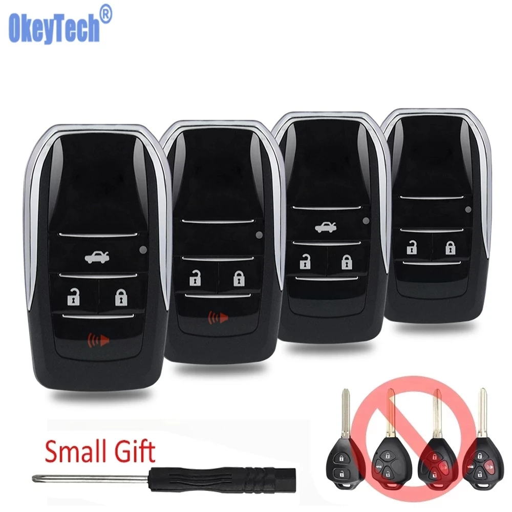 

OkeyTech Folding Flip Remote Car Key Shell For Toyota Corolla RAV4 Toy43 Replacement Car Key Case Cover Fob Blank Uncut Blade