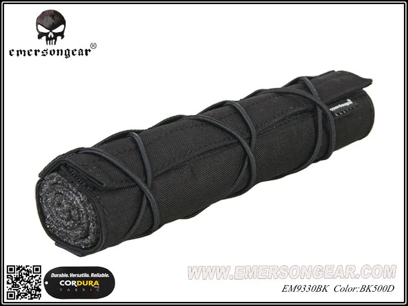 BK Emerson gear Emerson 22 см подавитель глушителя Mirage Cover Shield Sleeve глушитель чехол для страйкбола - Цвет: BK