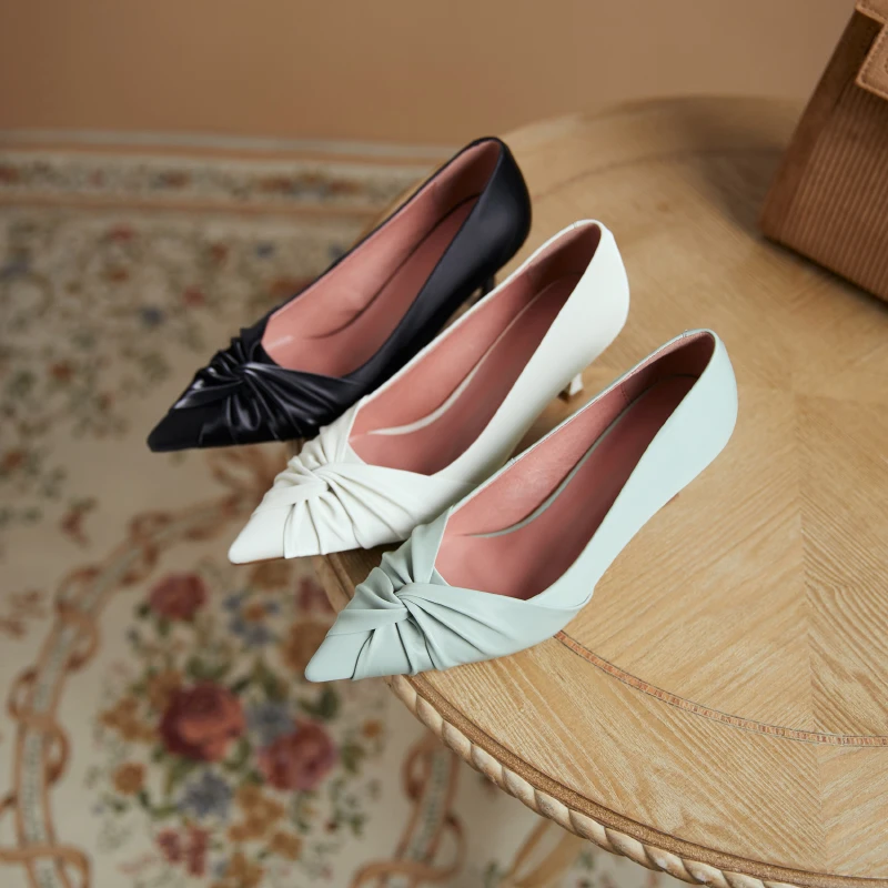 Dovereiss – chaussures d'été blanches en cuir de vache pour femmes, élégantes, à enfiler, sexy, de bureau, de fête, nouvelle collection, 33-50