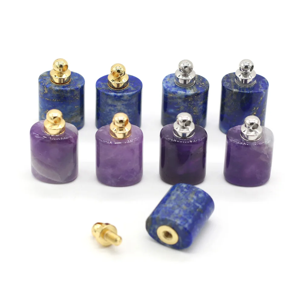 

Hot Selling Perfume Bottle Pendant Natural Stone Rectangle Semi-Precious For Jewelry Making Charms DIY Necklace Accessory
