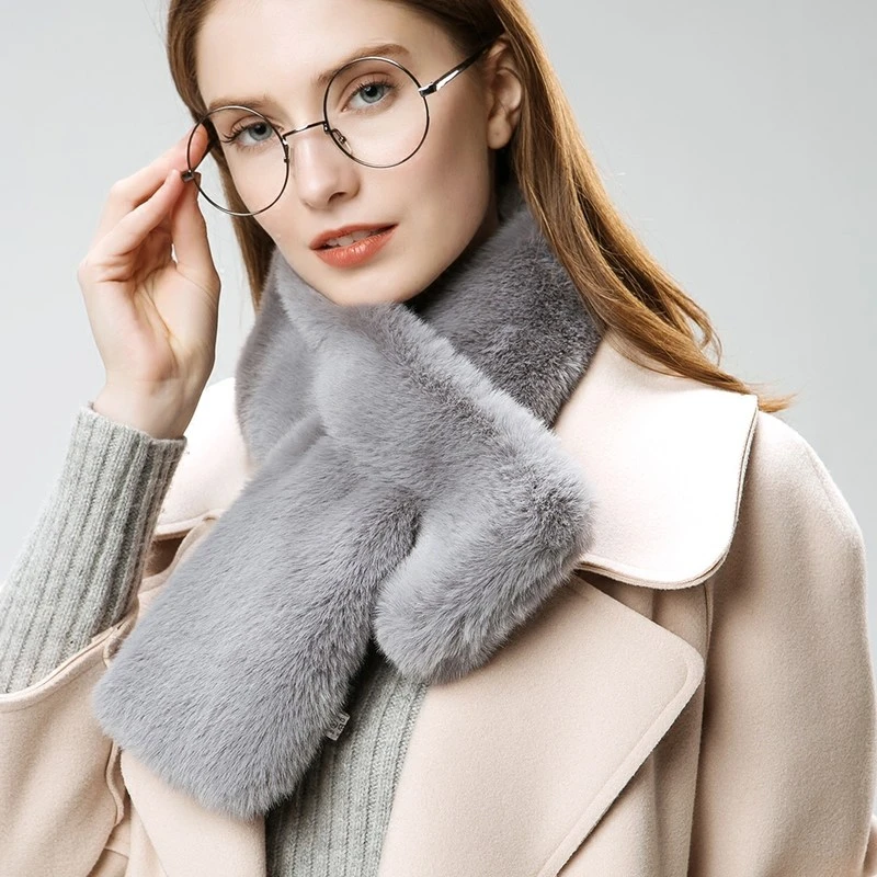 FXFURS 2020 высококачественный шарф из искусственного меха женская мода Стильные