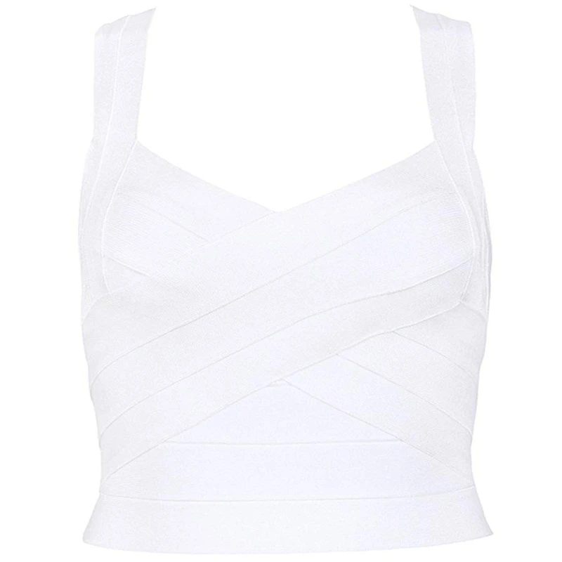 Beateen 2019 New Fashion Straps Cropped Tops Bodycon Ribbed Bandage Back Zipper Letter Patch Nightout White | Женская одежда