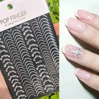 3D креативные геометрические серебряные блестящие наклейки для ногтей с французскими линиями сверкающие белые Скошенные наклейки для ногтей Аксессуары для маникюра