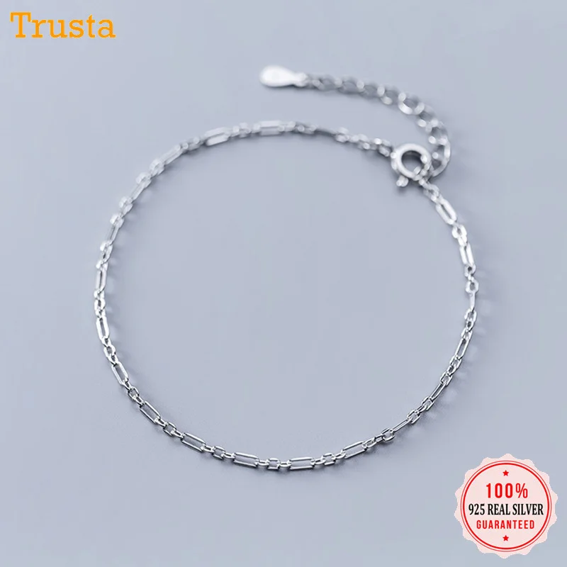 Женский ножной браслет с цепочкой trustdave из настоящего серебра 925 пробы 23 см для