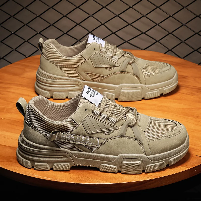 

Мужские кожаные повседневные туфли, парусиновая Лоскутная уличная удобная обувь на плоской подошве для весны и осени, Рабочая обувь Martin