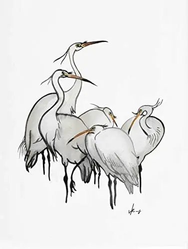 

Metal Sign Crane Bird Wall Art Home Decor Bohemian Retro Fun Jar Logo Cute Decoration Logo for Family Cafe