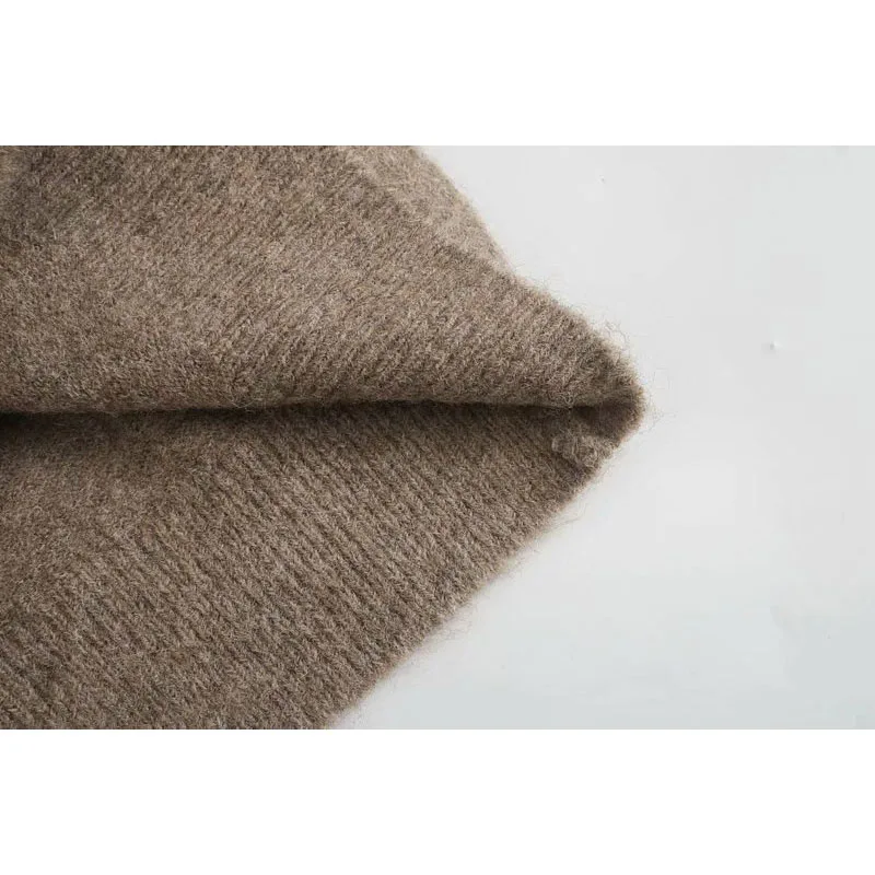 

BBWM Women 2020 Fashion Buttons Cropped Knitted Sweater Vintage Lapel Collar Long Sleeve Pullovers Female Chic Tops