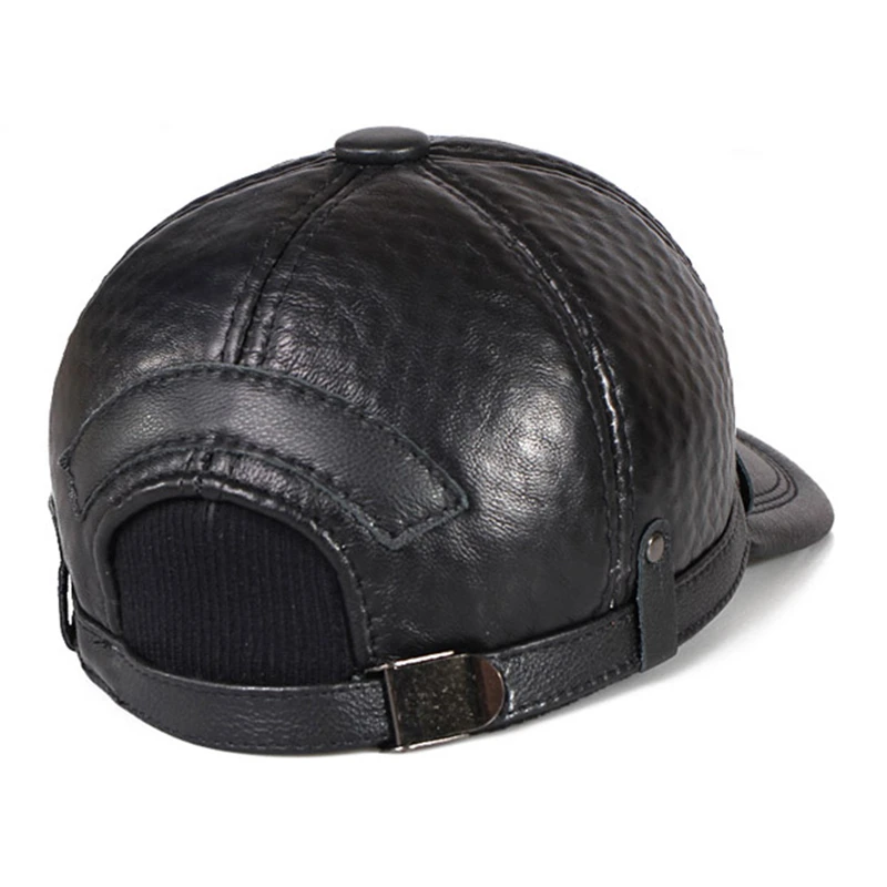 Осень-зима Женская Мужская натуральная кожаная шляпа кадетские кепки в