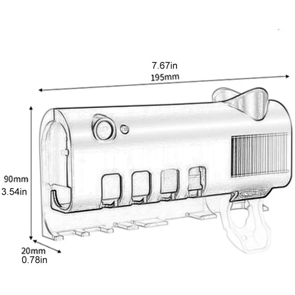 

Uv Toothbrush Disinfection Stand Toothbrush Holder Toothpaste Dispenser Ultraviolet-Ray Sterilization