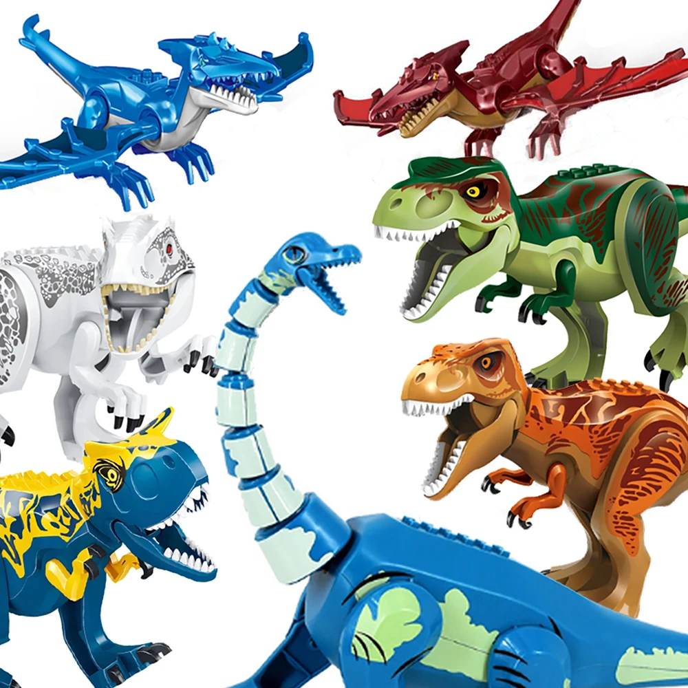 

Jurassic Park 2 Building Blocks Dinosaurs Figures Bricks Tyrannosaurus Indominus T-Rex Assemble For Kids Toys Dino Birthday Gift