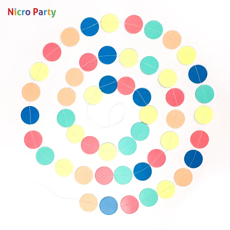 Цветная круглая прямоугольная Бумажная гирлянда Nicro баннер для детей мальчиков и
