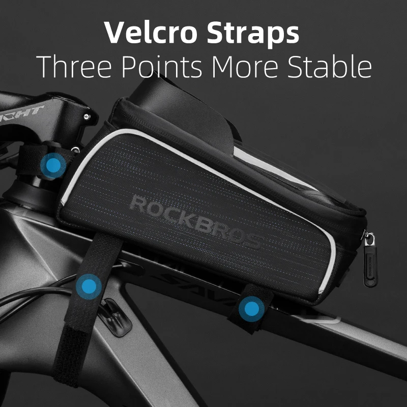 rockbros bike bag front phone bicycle bag for bicycle tube waterproof touch screen saddle package for 6 5inch bike accessories free global shipping