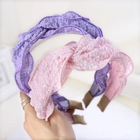headband hairband for women girl korean cross fabric solid folds fashion fresh sweet hair accessories head wrap wholesale