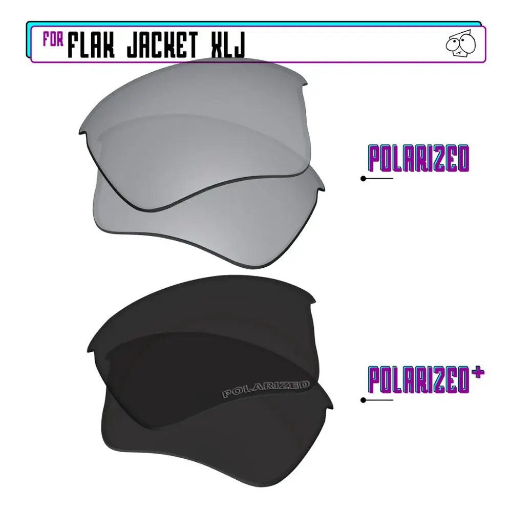 

Ezrelease поляризованные Сменные линзы для солнцезащитных очков-Oakley Flak Jacket XLJ-BlackP Plus-Silver P