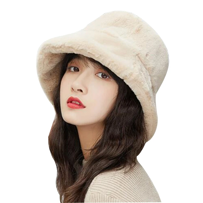 Модная осенне-зимняя Панама рыбака из искусственного меха однотонная плотная