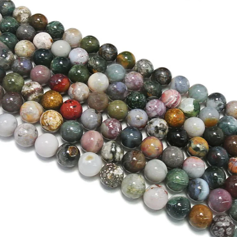 

4-10mm Natural smooth ocean agate round Stone Beads For DIY necklace bracelet jewelry making 15 "free delivery