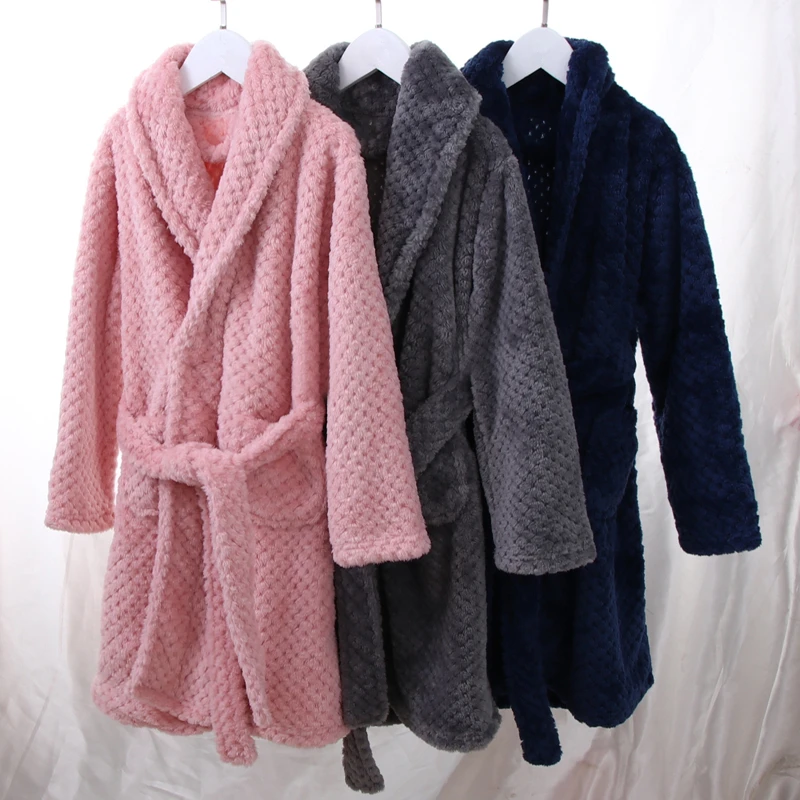 Мода 2019 года банные халаты для детей зимний детский банный халат Одноцветный