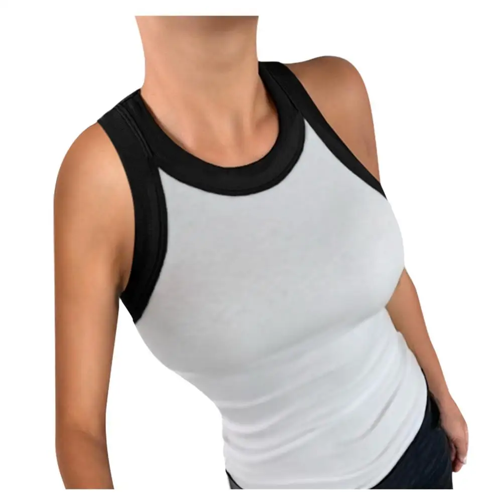 Тонкий ребристый топ на бретелях для женщин 2020 летний повседневный спортивный