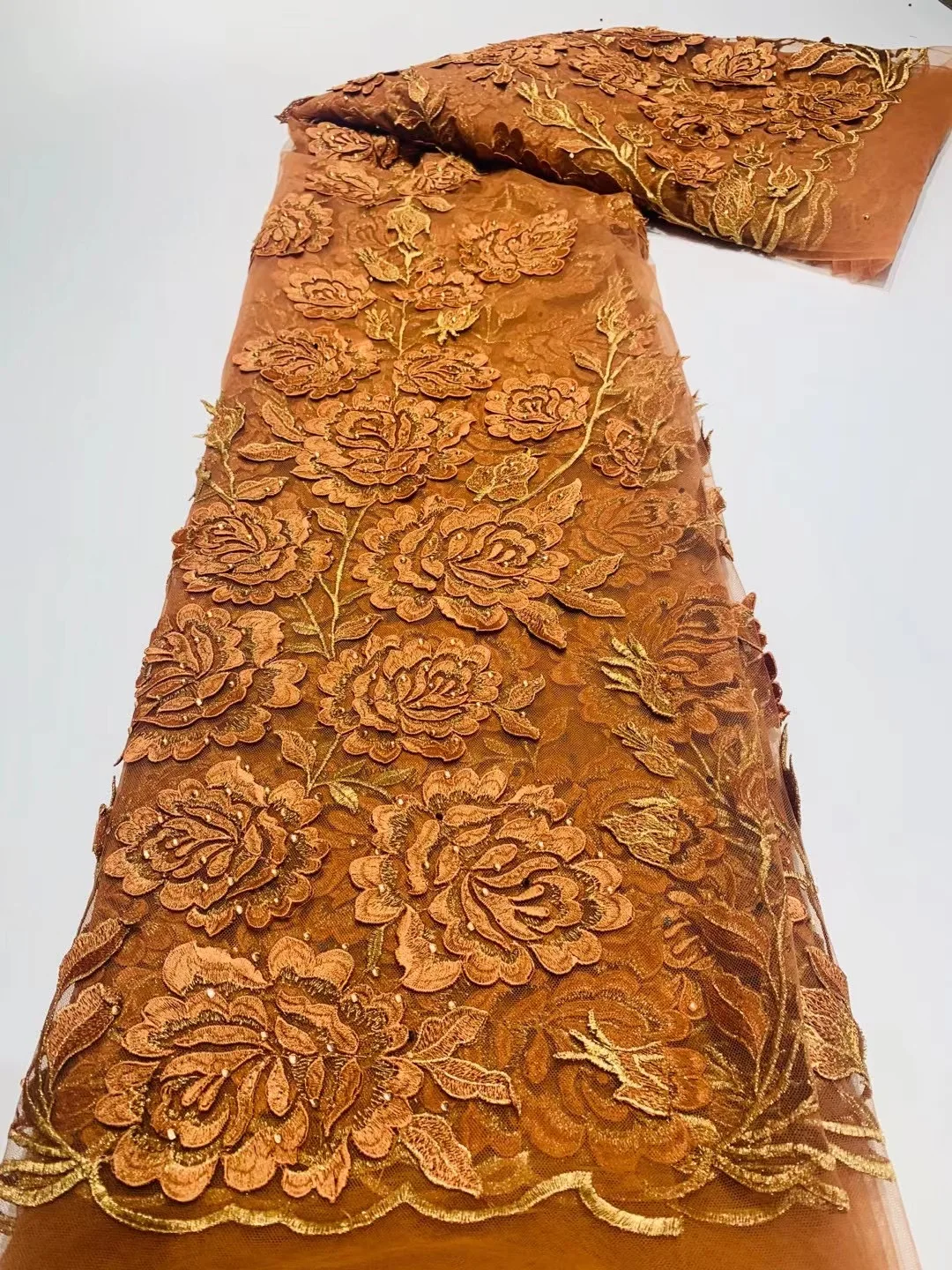 Роскошная Тяжелая кружевная ткань ручной работы французское свадебное платье