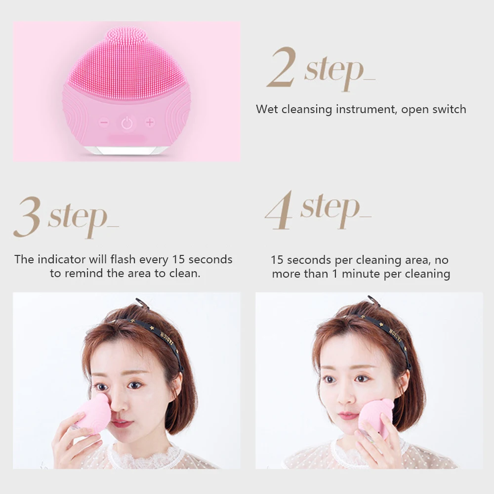 Ультразвуковая электрическая щетка для чистки лица мытья вибрационный