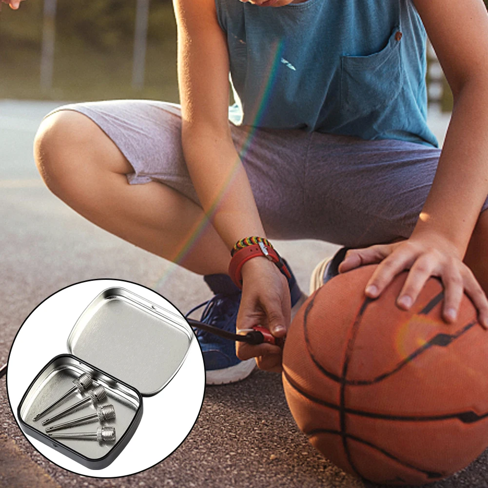 

12pcs Football Volleyballs With Storage Box Durable Air Inflation Stainless Steel Ball Pump Needle Basketballs Adaptor Sports