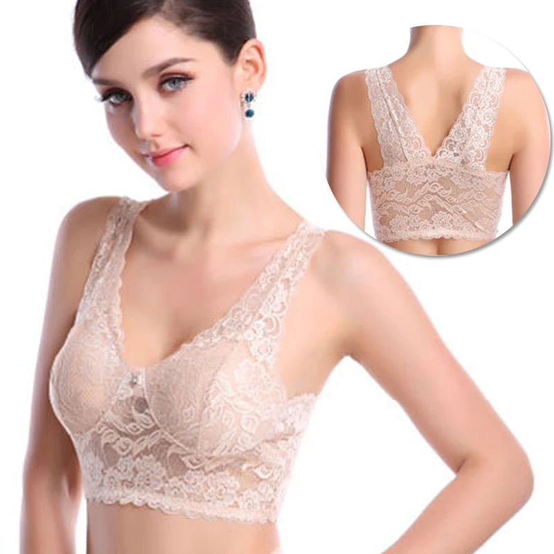 

Female Vest Push Up Bra Full Cup Sexy Lace Bras for Women Bralette Top Plus Size Seamless Wireless Gather Brassiere Underwear