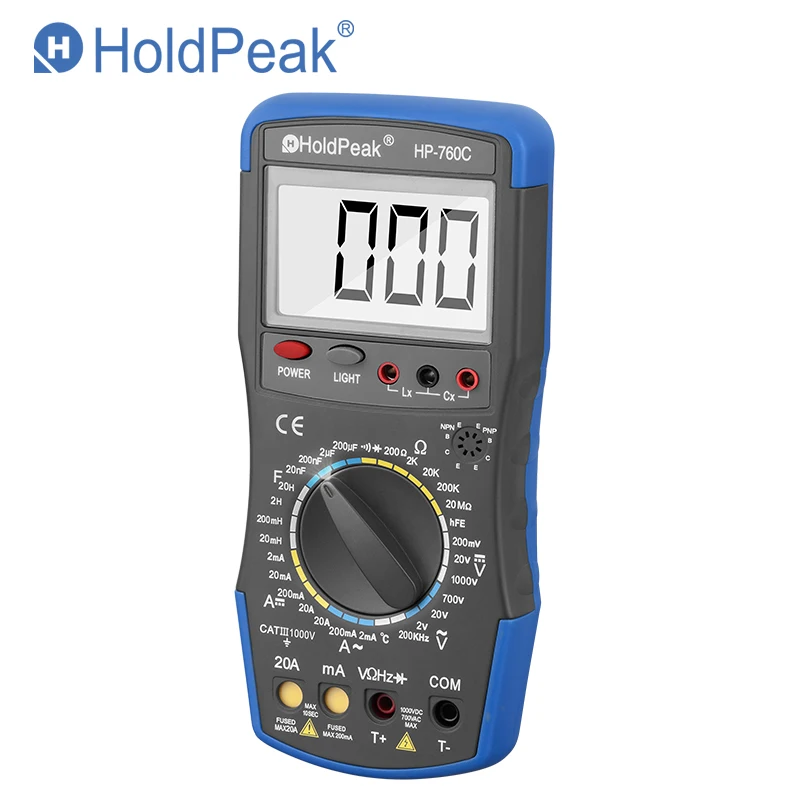 HoldPeak HP-760C 200 мВ ~ 1000V Напряжение амперметр переменного тока ручной Диапазон